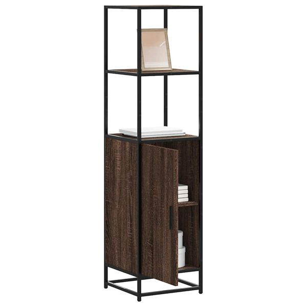 vidaXL Vysoká skrinka hnedý dub 35,5x35x139 cm kompozitné drevo+kov
