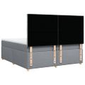 vidaXL Posteľný rám boxsping s matracom bledosivý 200x200 cm látka
