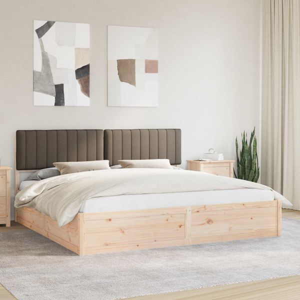 vidaXL Rám postele s čalúneným čelom Sivohnedá 200 x 200 cm