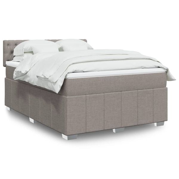 vidaXL Posteľný rám boxspring s matracom sivohned 140x200 cm látka