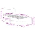 vidaXL Posteľ bez matraca 90x190 cm masívna borovica