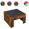 vidaXL Konferenčný stolík s nekonečnými LED dymový dub 50x50x30 cm