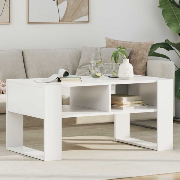 vidaXL Konferenčný stolík Biela 92 x 53 x 45 cm Kompozitné drevo
