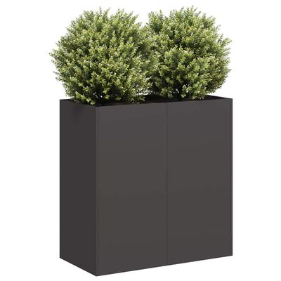 VidaXL kvetináč čierny 80x40x80 cm Oceľ valcovaná za studena