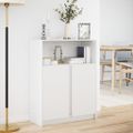 vidaXL Komoda s LED biela 77x34x100 cm kompozitné drevo