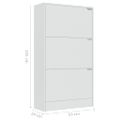 vidaXL Botník s 3 dvierkami biely 59x24x105 cm drevotrieska