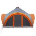 vidaXL Tipi stan Šedá a oranžová Pre 6 osôb Polyester a oceľ