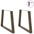 vidaXL Nohy k jedálenskému stolu v tvare V, 2 ks, prírodná oceľ, 100 x (72-73,3) cm, oceľ