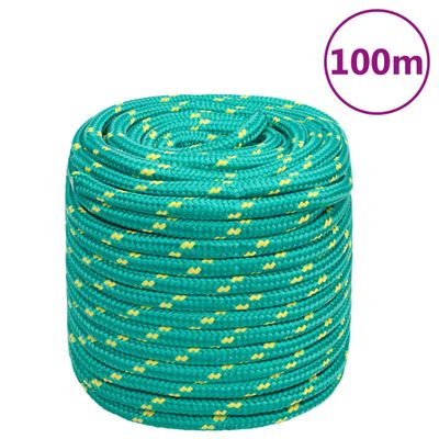 vidaXL Lodné lano zelené 16 mm 100 m polypropylén