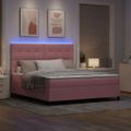vidaXL LED box s pružinami s čelnou doskou Ružová 180 x 200 cm Zamat