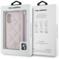 Puzdro Karl Lagerfeld HC Quilted PU Initial Logo & Chain Strap pre iPhone 16 ružové