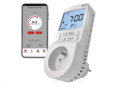 Termostat EMOS P56601FR GoSmart do zásuvky s funkciou digitálneho časovača 2v1 s WiFi