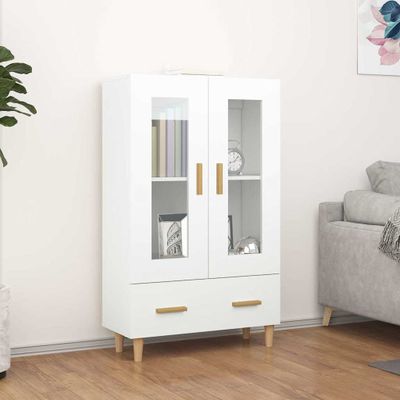 vidaXL Vysoká skrinka biela 70x31x115 cm spracované drevo