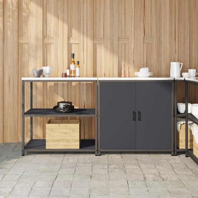 vidaXL Kuchynský úložný set HATTEM 2 pcs Antracitová