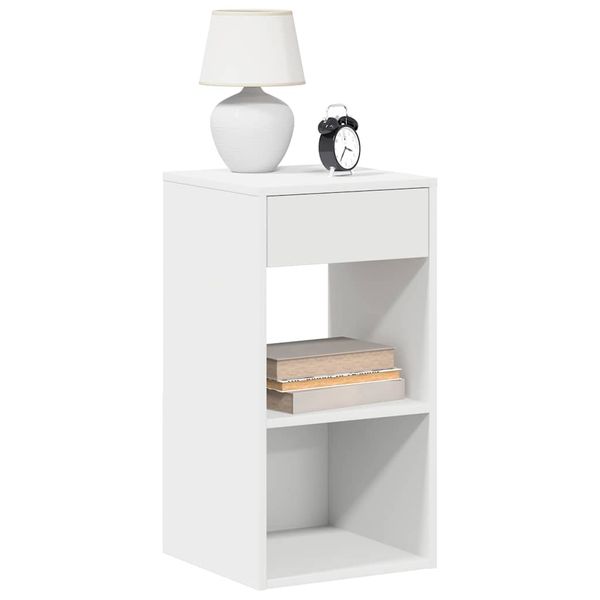 vidaXL Nočné skrinky so zásuvkou 2 ks biele 35x34x66,5 cm