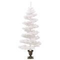 vidaXL Osvetlený špirálový vianočný stromček+kvetináč, biely 120cm PVC