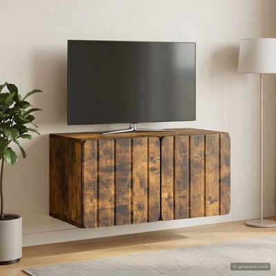 vidaXL Nástenná TV skrinka 59,5 x 31 x 30 cm Dymový dub