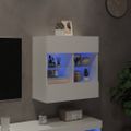 vidaXL TV nástenná skrinka s LED svetlami biela 58,5x30x60,5 cm