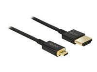 Kábel HDMI s ethernetom - 19 pin micro HDMI Type D samec na HDMI samec - 1 m - trojnásobne tienený - čierna - podporuje 4K