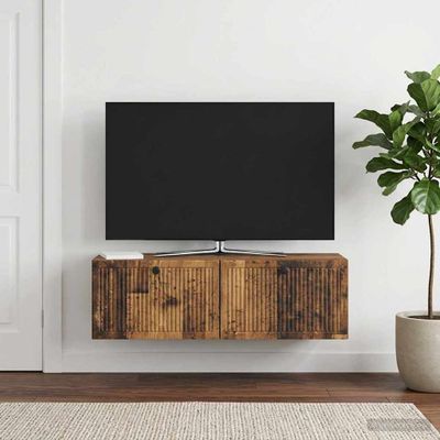 vidaXL Nástenná TV skrinka Nástenný Staré drevo 98 x 31 x 30 cm