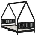 vidaXL Rám detskej postele čierny 90x190 cm masívna borovica