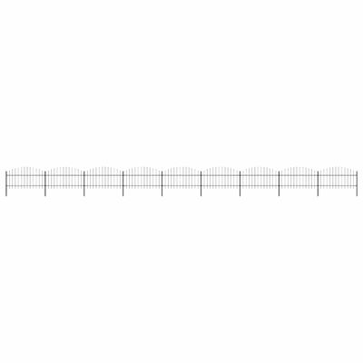 vidaXL Záhradný plot s vrchnou časťou z ocele 1506x125 cm čierny