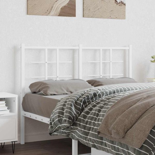 vidaXL Kovové náhradné čelo postele biele 120 cm