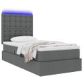 vidaXL LED úložná posteľ s matracom Tmavosivá 100 x 200 cm Látka