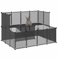 vidaXL Klietka pre malé zvieratá čierna 143x107x93 cm PP a oceľ