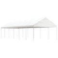 vidaXL Altánok so strechou, biely 13,38x4,08x3,22 m, polyetylén