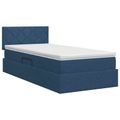 vidaXL Postel s úložným prostorem a matrací Modrá 100 x 200 cm Zamat