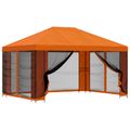 vidaXL Záhradný altánok so bočnými stenami 4 × 3 m Oranžová