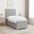 vidaXL Posteľ boxspring s matracom Svetlosivá Jednoduchý Látka