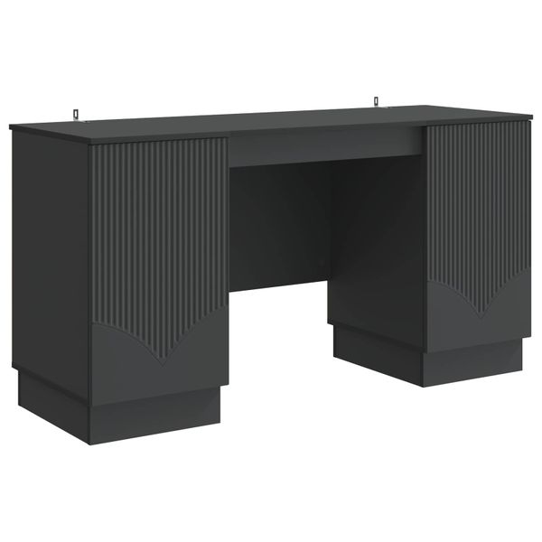 vidaXL Stôl s poličkou Čierna 142,5 x 50 x 75 cm Kompozitné drevo