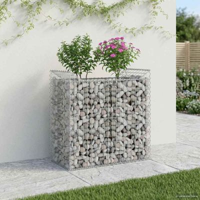 vidaXL Gabiónová vyvýšená posteľ 50 x 100 x 100 cm Pozinkovaná oceľ