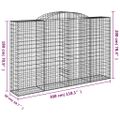 vidaXL Oblúkové gabiónové koše 13 ks 300x50x180/200cm pozink. železo