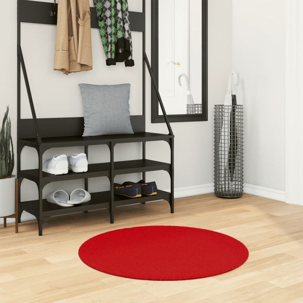 vidaXL Koberec OVIEDO, krátky vlas, červený Ø 80 cm