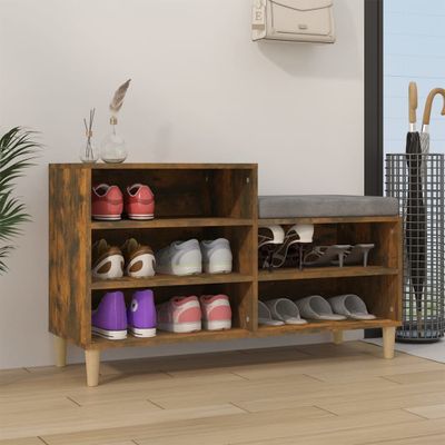 vidaXL Botník dymový dub 102x36x60 cm spracované drevo