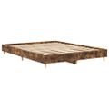 vidaXL Posteľný rám bez matraca dymový dub 150x200 cm kompozitné drevo