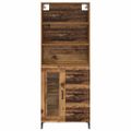 vidaXL Highboard Staré drevo 69,5 x 34 x 180 cm Kompozitné drevo