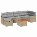 vidaXL Súprava záhradných pohoviek 8 ks Béžová polyratan