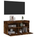 vidaXL TV nástenná skrinka s LED svetlami dymový dub 80x30x40 cm