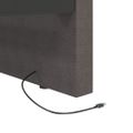 vidaXL Pohovka s matracom a USB tmavosivá látková 90x200 cm