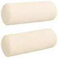 vidaXL Podložkové vankúše 2 pcs Krémová Ø 25 x 70 cm Kordúrová tkanina