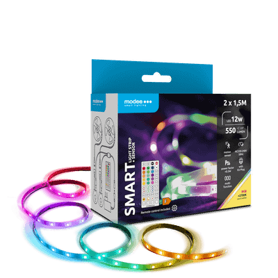 Modee LED Smart pás 12W IP20 +senzor 2700K+RGB (550 lm) 2x1,5m (MSL-LS12W2X1,5MRGB2700KS-R)