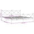 vidaXL Kovový rám postele s čelom a podnožkou čierny 200x200 cm