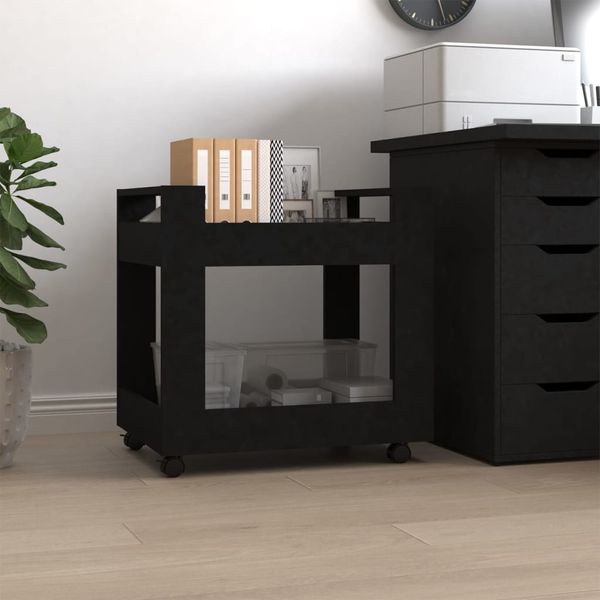 vidaXL Stolový vozík čierny 60x45x60 cm spracované drevo