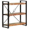 vidaXL Knižnica s 3 policami 77x30x80 cm recyklovaný masív a železo