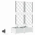 vidaXL Záhradný kvetináč 2 ks Biela 80 x 40 x 126 cm PP