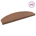 vidaXL Samolepiace schodové rohože 15 ks 80 x 24,5 x 3,5 cm Hnedá